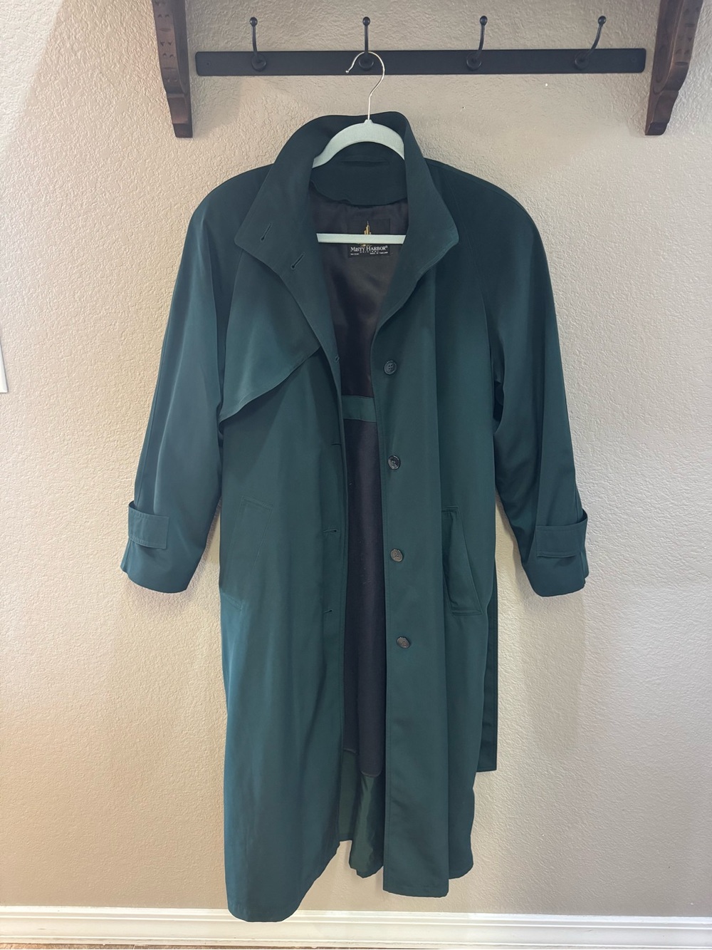 Misty Harbor Women's Deep Green Long Trench Coat